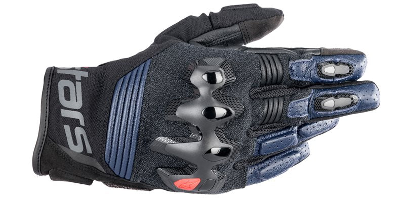 Alpinestars Halo Leather Gloves Dark Blue / Black FREE 1 YEAR Returns, FREE UK Delivery | ThrottleChimp