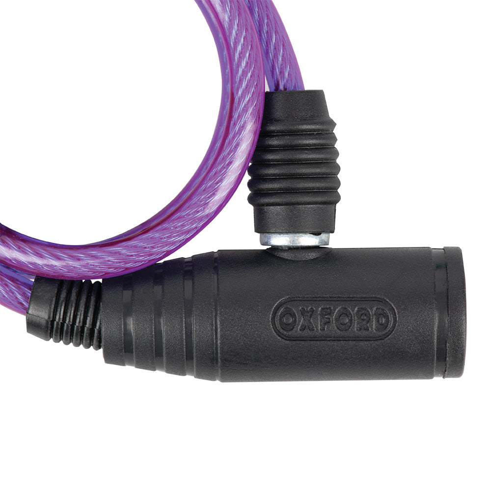 Oxford Bumper Cable Lock Purple - 600 mm x 6 mm FREE 1 YEAR Returns, FREE UK Delivery | ThrottleChimp