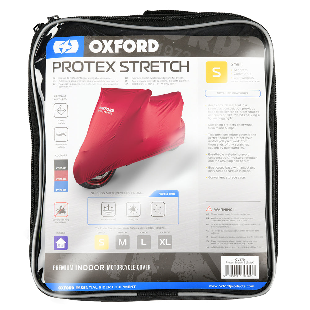 Oxford Protex Stretch Indoor Premium Stretch-Fit Cover Red (Image 2) - ThrottleChimp