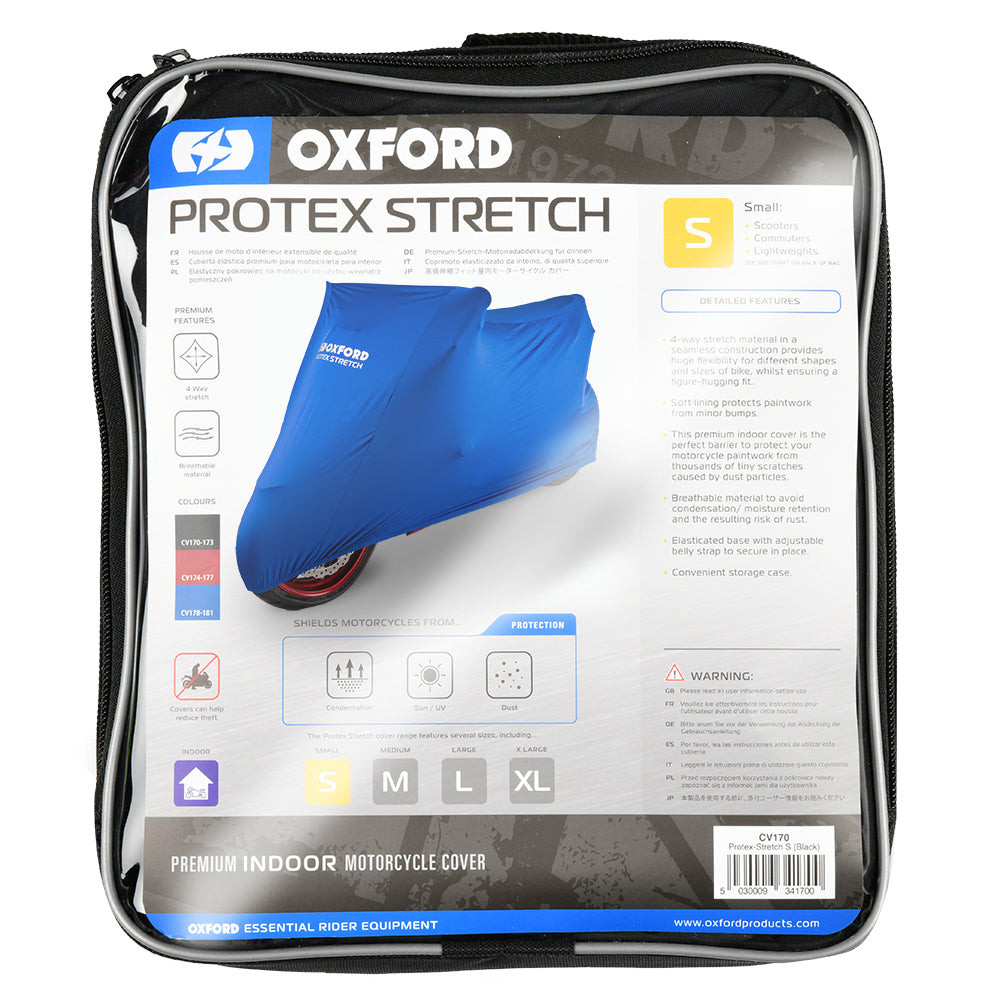 Oxford Protex Stretch Indoor Premium Stretch-Fit Cover Blue (Image 2) - ThrottleChimp