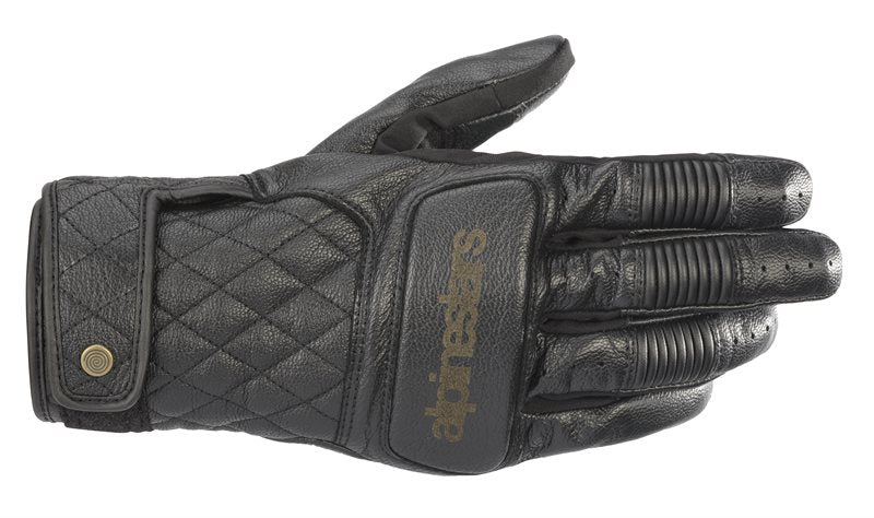 Alpinestars Brass Leather Gloves Black FREE 1 YEAR Returns, FREE UK Delivery | ThrottleChimp