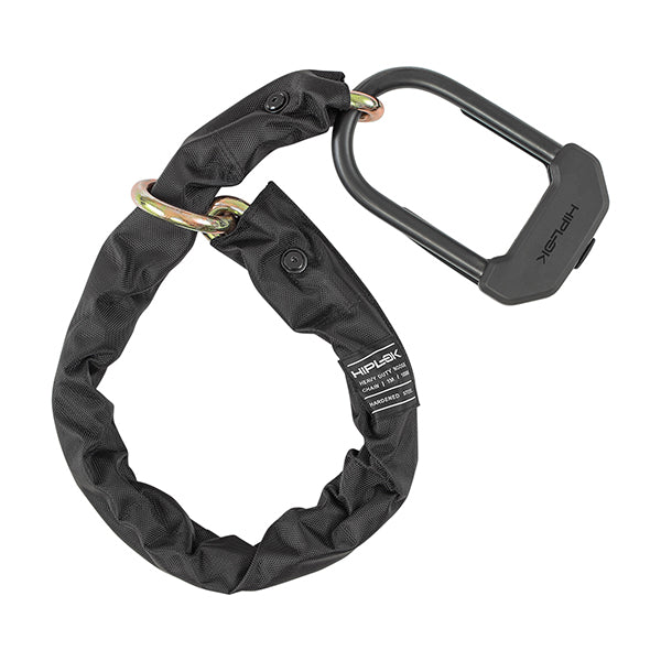 Hiplok DXXL D-Lock With Additional 100cm Chain All Black