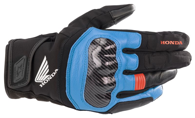 Alpinestars Honda SMX Z Drystar Gloves Black / Blue / Bright Red FREE 1 YEAR Returns, FREE UK Delivery | ThrottleChimp