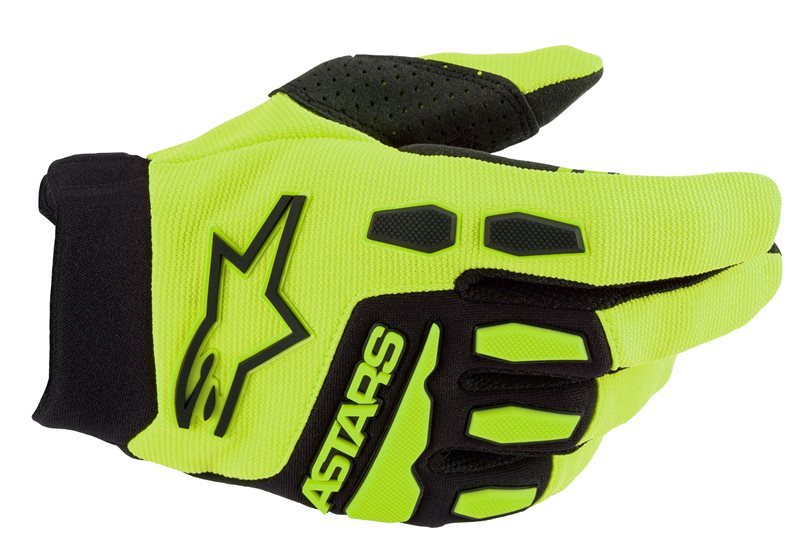 Alpinestars Youth & Kids Full Bore Gloves Fluo Yellow / Black FREE 1 YEAR Returns, FREE UK Delivery | ThrottleChimp