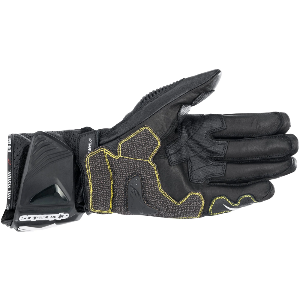 Alpinestars GP Tech V2 Leather Gloves Black / White (Image 2) - ThrottleChimp