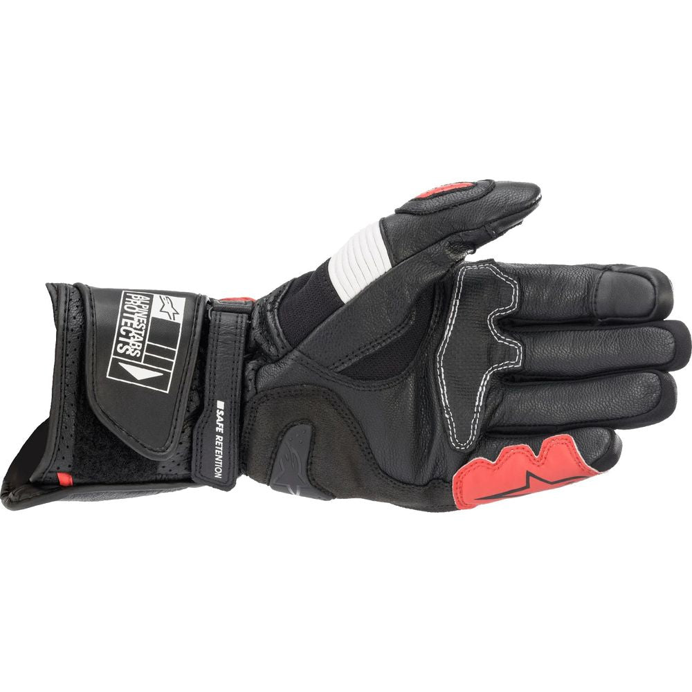 Alpinestars SP-2 V3 Leather Gloves Black / White / Bright Red (Image 2) - ThrottleChimp