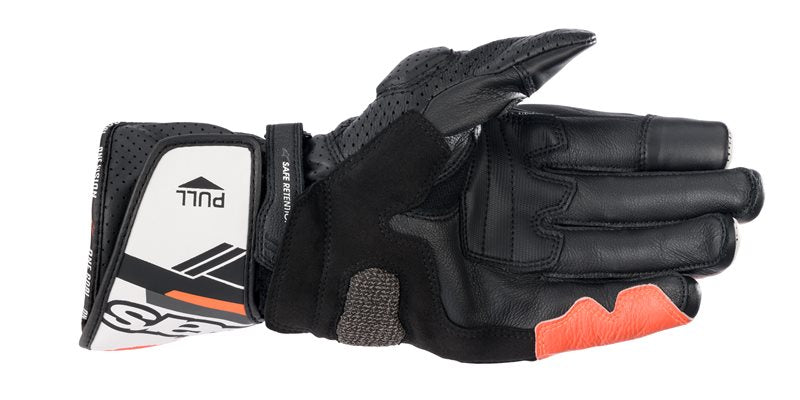 Alpinestars SP-8 V3 Gloves Black / White / Fluo Red FREE 1 YEAR Returns, FREE UK Delivery | ThrottleChimp