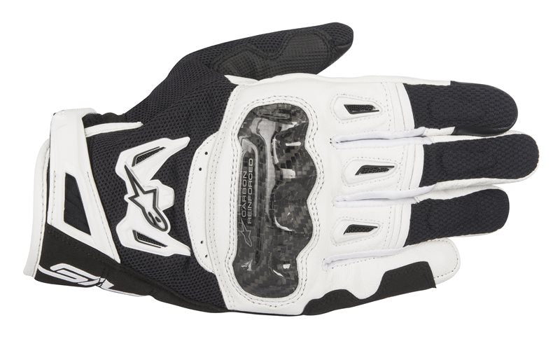 Alpinestars SMX-2 Air Carbon V2 Gloves Black / White FREE 1 YEAR Returns, FREE UK Delivery | ThrottleChimp