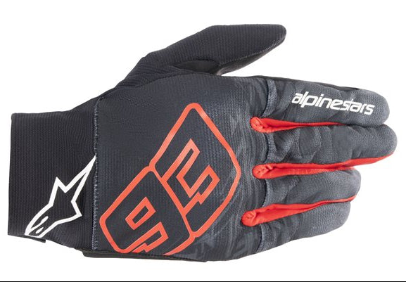 Alpinestars Aragon Gloves Black / Tar Grey / Bright Red FREE 1 YEAR Returns, FREE UK Delivery | ThrottleChimp