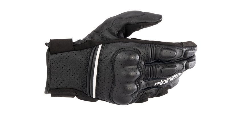 Alpinestars Phenom Leather Air Gloves Black / White FREE 1 YEAR Returns, FREE UK Delivery | ThrottleChimp