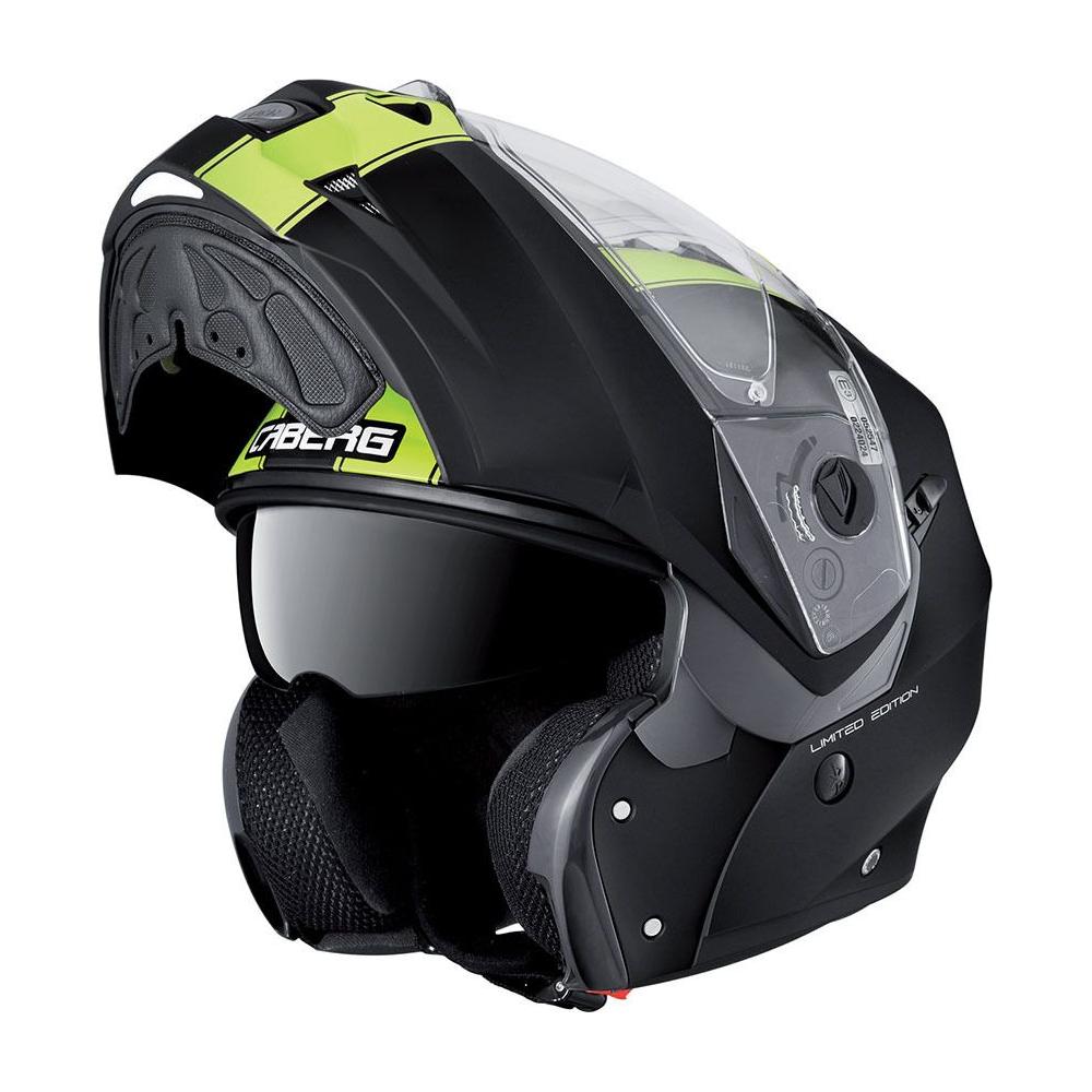 Caberg Duke 2 Legend Flip-Up Helmet Matt Black / Fluo Yellow (Image 2) - ThrottleChimp