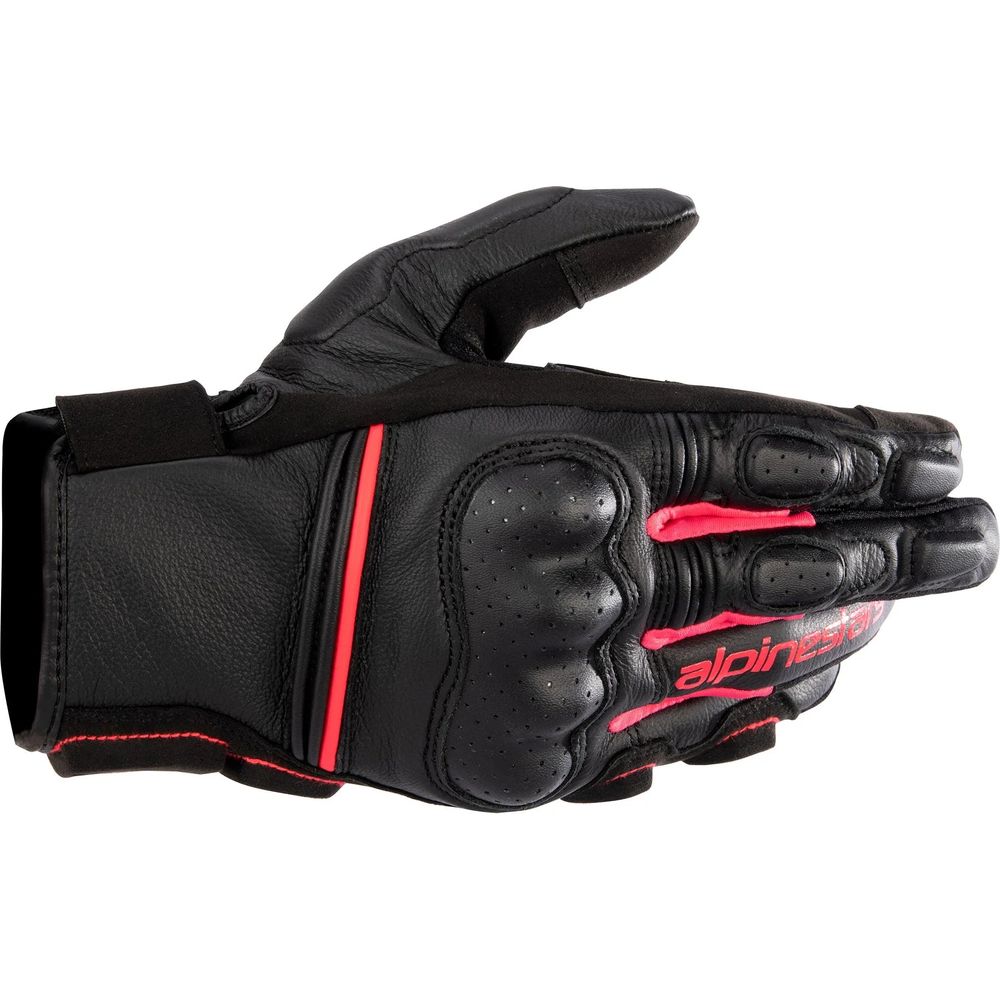 Alpinestars Stella Phenom Ladies Leather Gloves Black / Diva Pink - ThrottleChimp