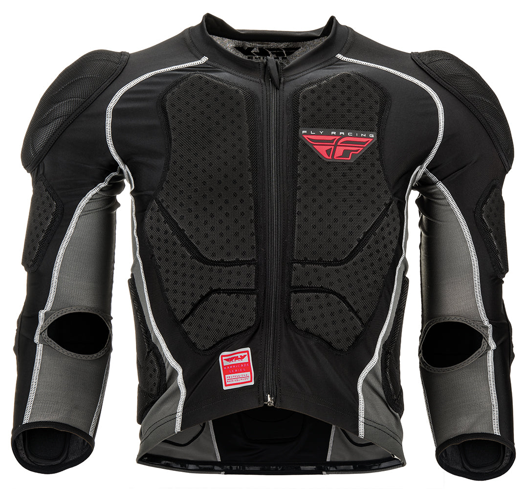 Fly Racing Barricade CE Youth Long Sleeves Protection Jacket Black FREE 1 YEAR Returns, FREE UK Delivery | ThrottleChimp