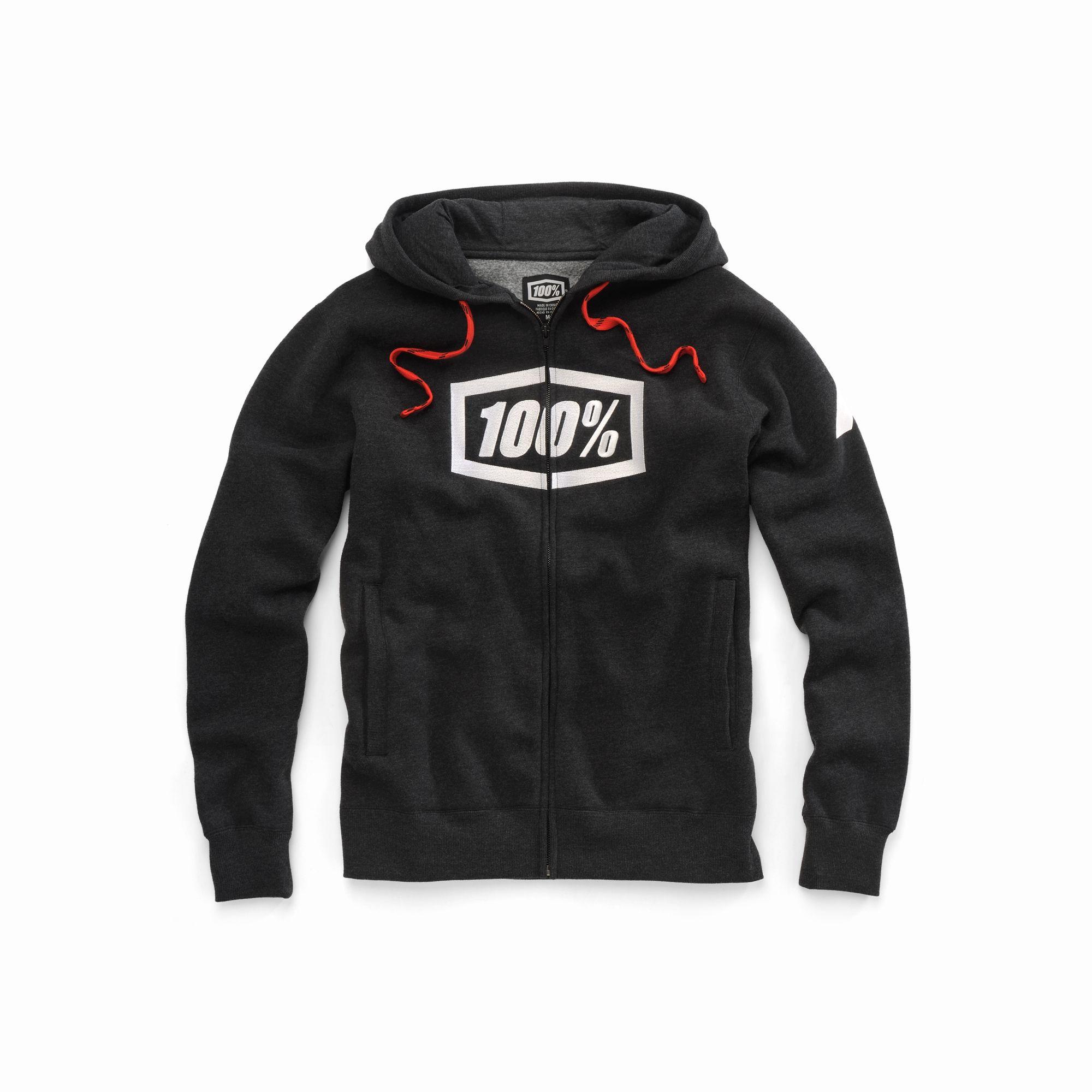 100% Syndicate Zip Hoodie Black Heather / White FREE 1 YEAR Returns, FREE UK Delivery | ThrottleChimp