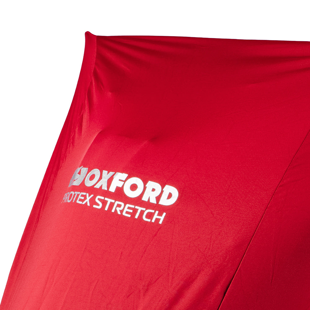 Oxford Protex Stretch Indoor Premium Stretch-Fit Cover Red FREE 1 YEAR Returns, FREE UK Delivery | ThrottleChimp