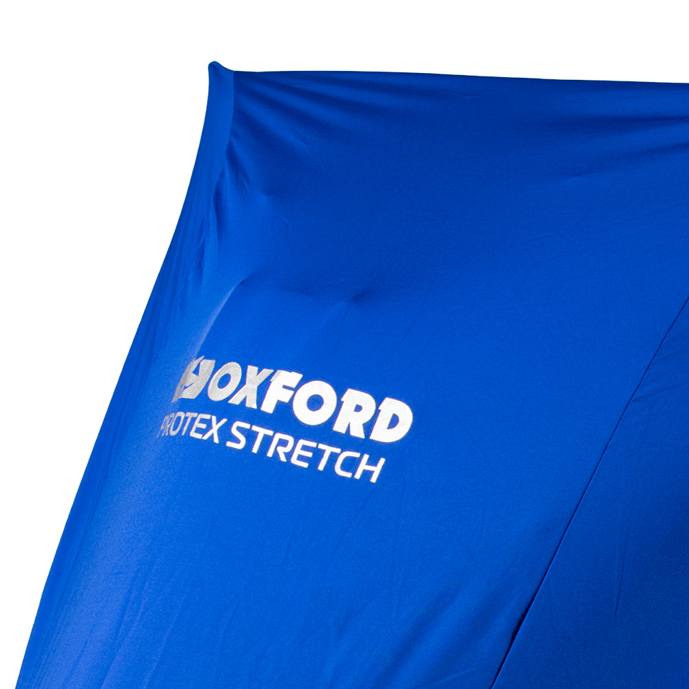 Oxford Protex Stretch Indoor Premium Stretch-Fit Cover Blue (Image 6) - ThrottleChimp