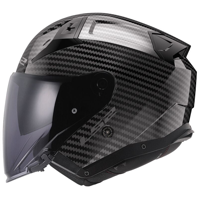 LS2 OF603 Infinity 2 Carbon ECE 22.06 Open Face Helmet Gloss Carbon