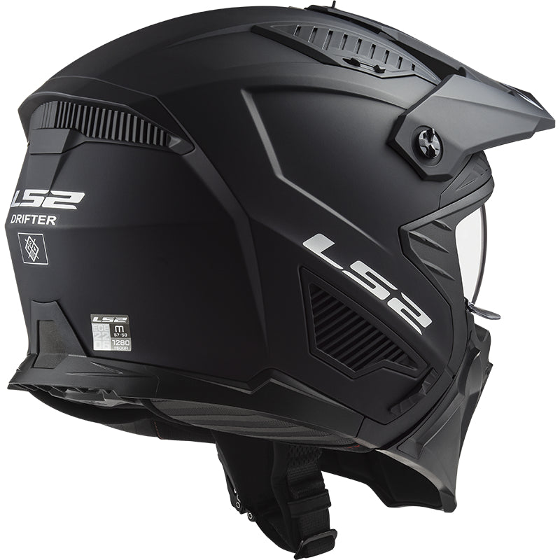 LS2 OF606 Drifter ECE 22.06 Open Face Helmet Solid Matt Black (Image 3) - ThrottleChimp