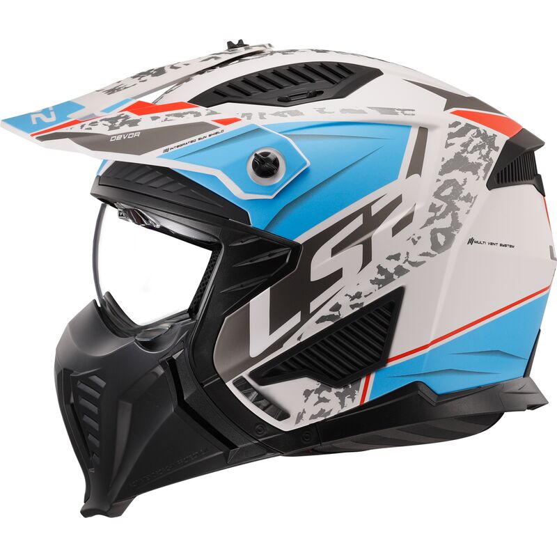 LS2 OF606 Drifter ECE 22.06 Open Face Helmet Devor Matt White / Blue