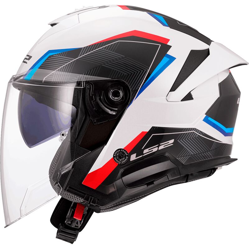 LS2 OF618 Verso 2 Open Face Helmet Air White / Blue / Red