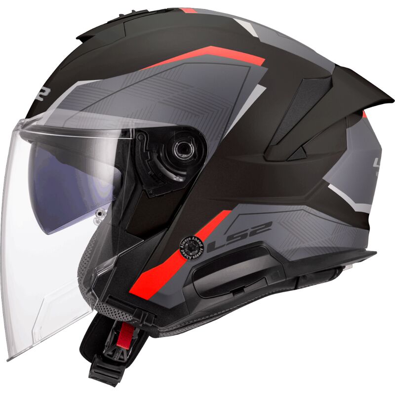 LS2 OF618 Verso 2 Open Face Helmet Air Black / Red FREE 1 YEAR Returns, FREE UK Delivery | ThrottleChimp