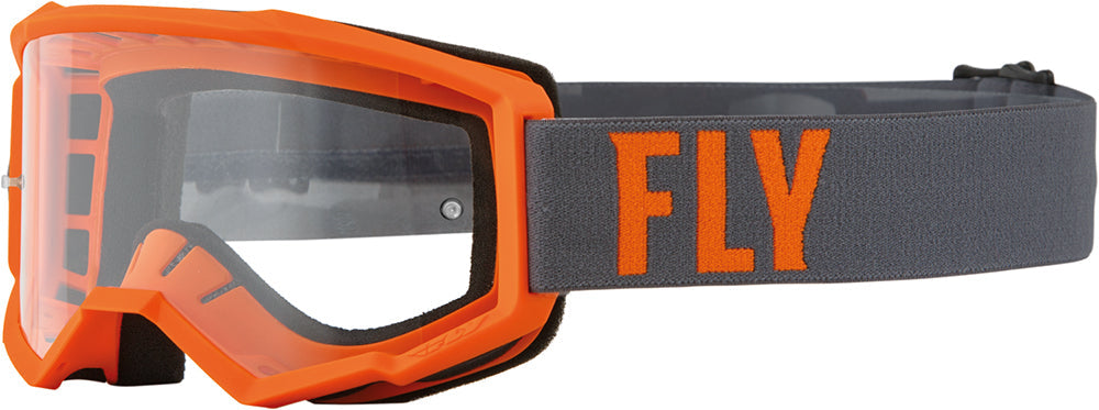 Fly Racing Focus MX Goggles Grey / Orange / Clear Lens FREE 1 YEAR Returns, FREE UK Delivery | ThrottleChimp