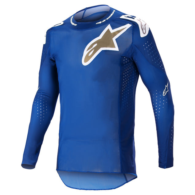 Alpinestars Supertech Bruin Jersey Ucla Blue / Brushed Gold FREE 1 YEAR Returns, FREE UK Delivery | ThrottleChimp