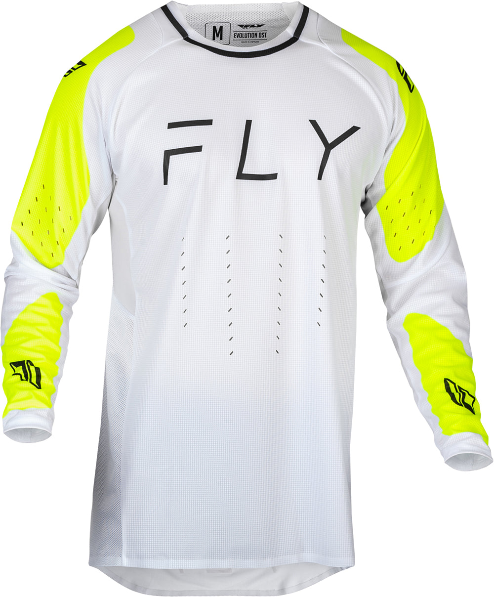 Fly Racing Evolution MX Jersey White / Fluo Yellow FREE 1 YEAR Returns, FREE UK Delivery | ThrottleChimp