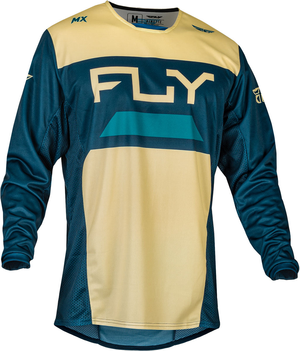 Fly Racing Kinetic Reload MX Jersey Ivory / Navy / Cobalt FREE 1 YEAR Returns, FREE UK Delivery | ThrottleChimp