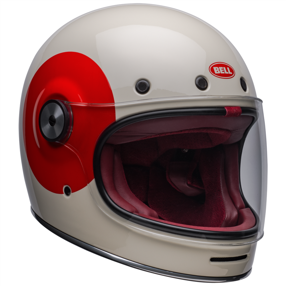 Bell Bullitt TT Full Face Helmet Vintage White / Oxblood (Image 12) - ThrottleChimp