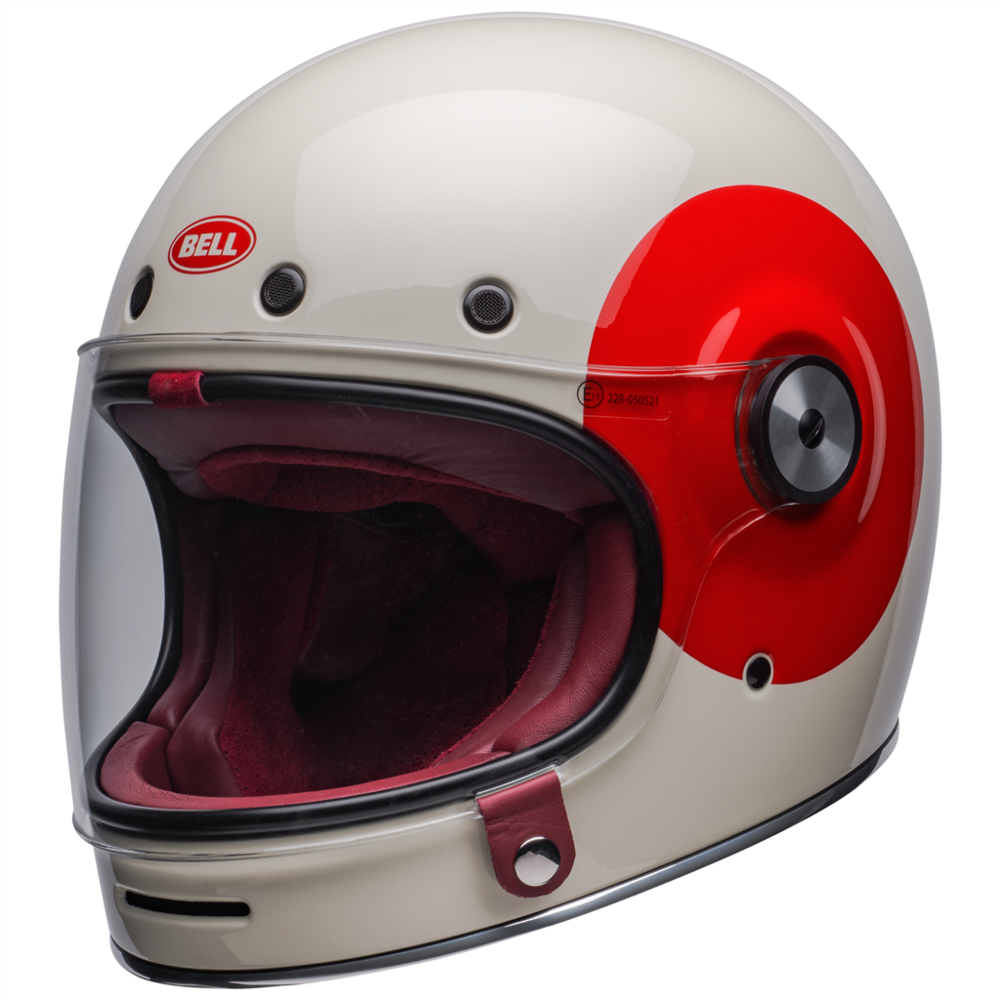 Bell Bullitt TT Full Face Helmet Vintage White / Oxblood (Image 13) - ThrottleChimp