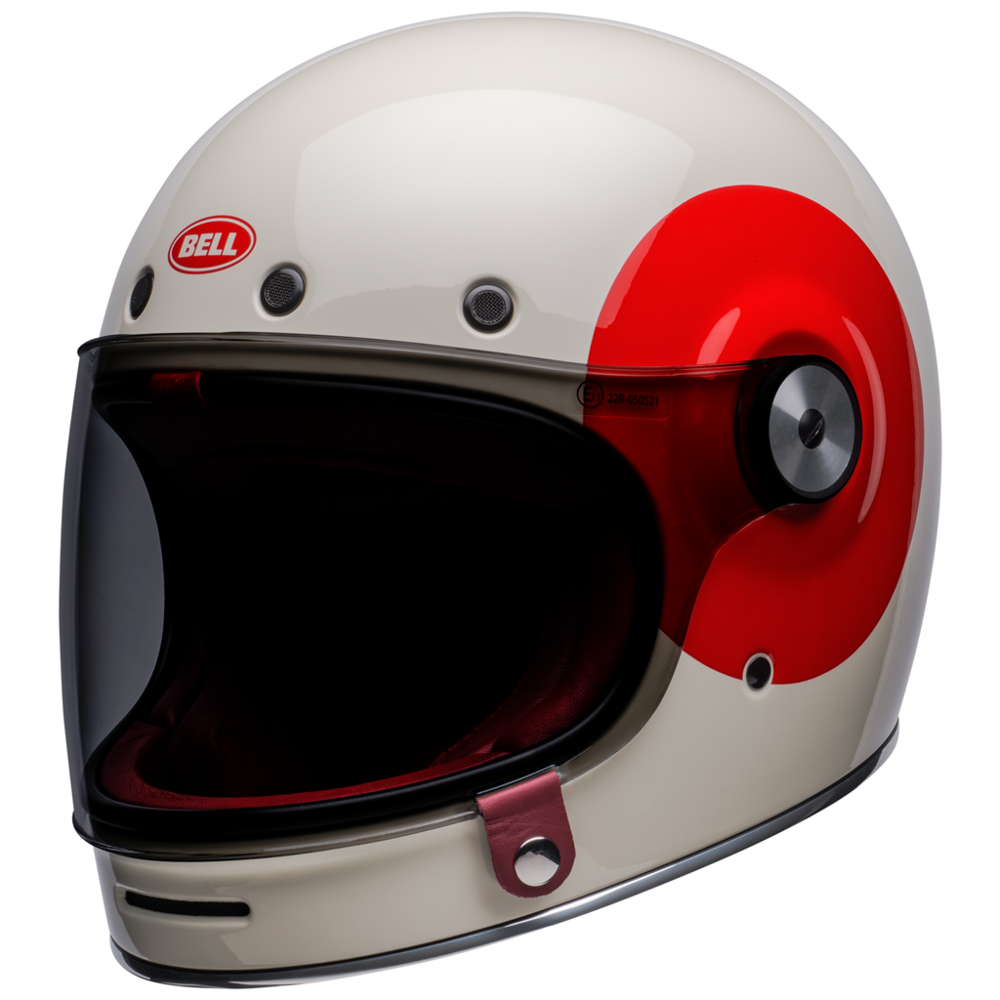 Bell Bullitt TT Full Face Helmet Vintage White / Oxblood (Image 5) - ThrottleChimp