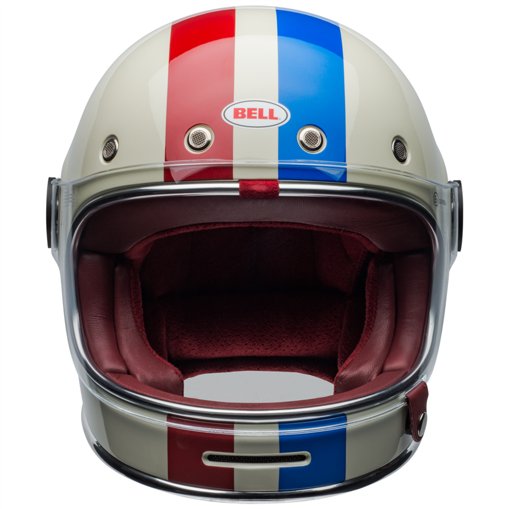 Bell Bullitt Command Full Face Helmet Vintage White / Oxblood / Blue (Image 2) - ThrottleChimp