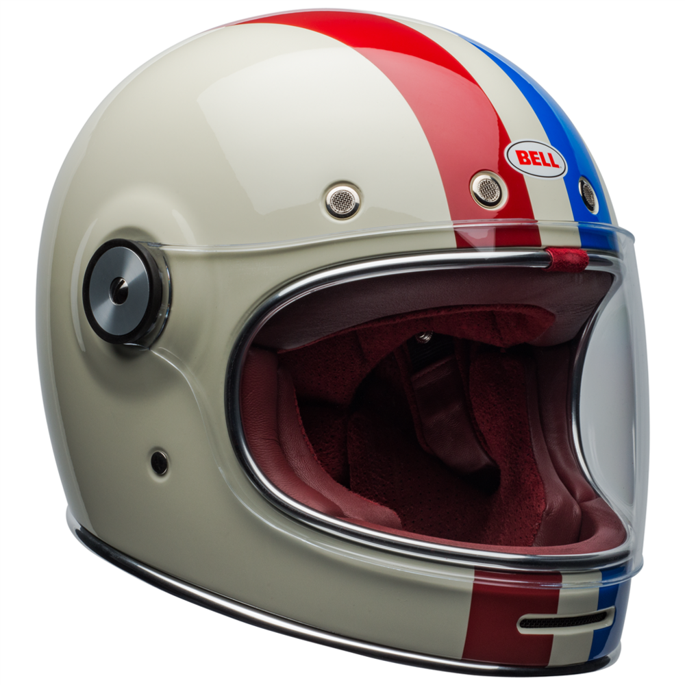 Bell Bullitt Command Full Face Helmet Vintage White / Oxblood / Blue (Image 4) - ThrottleChimp