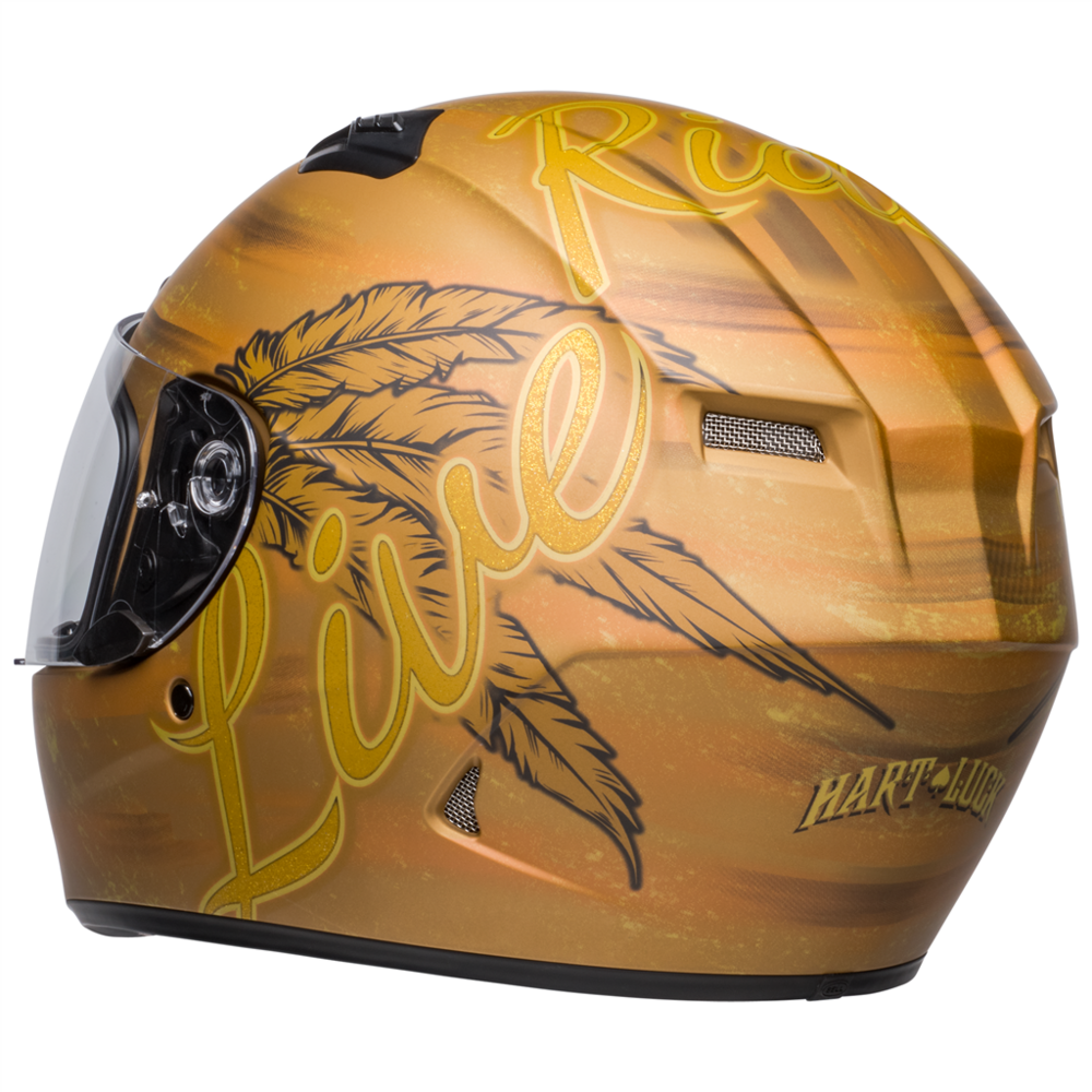 Bell Qualifier DLX MIPS Hart Luck Live Full Face Helmet Matt Gold (Image 15) - ThrottleChimp