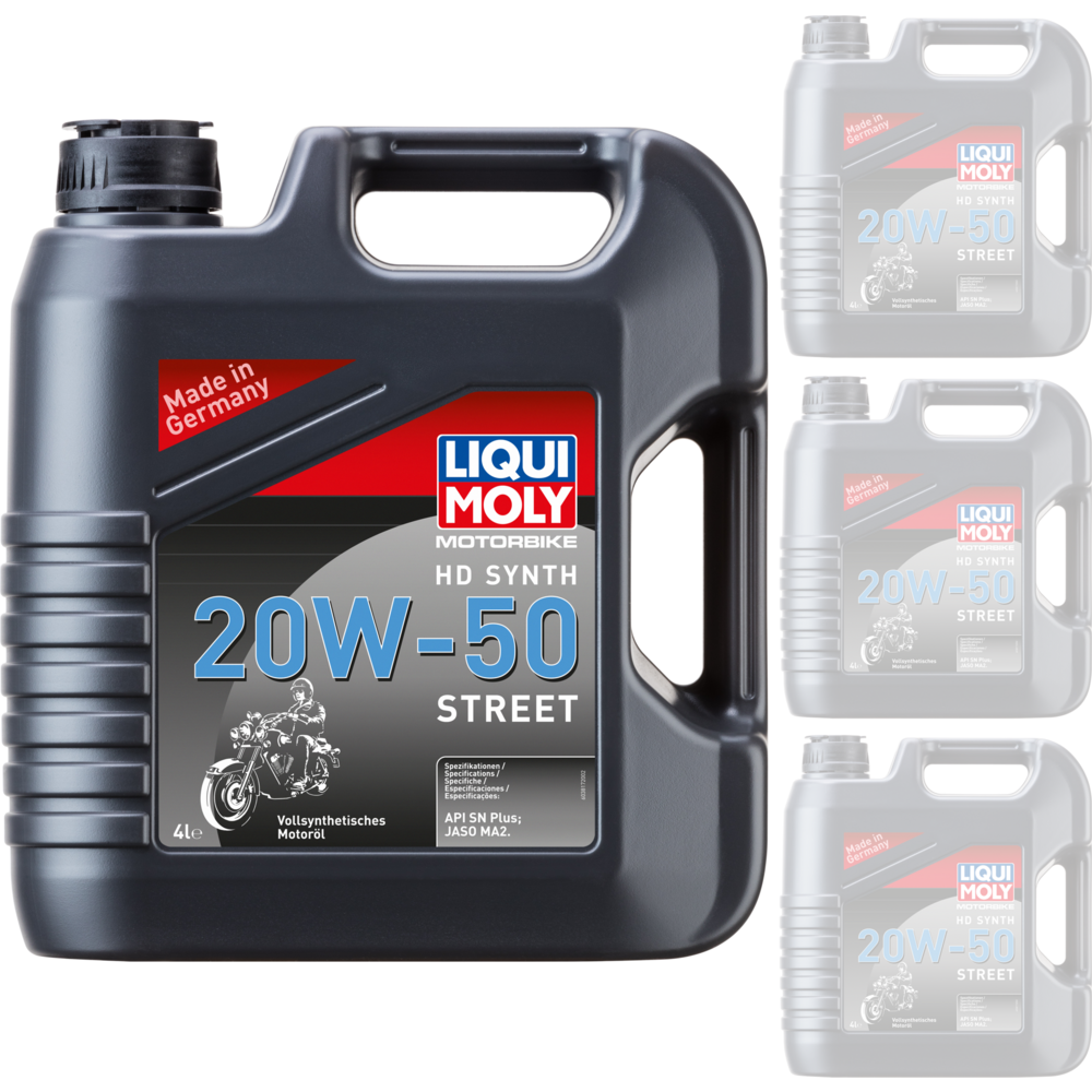 Liqui Moly 4 Stroke Fully Synthetic HD Street 20W-50 Oil - Box Of 4 - ThrottleChimp