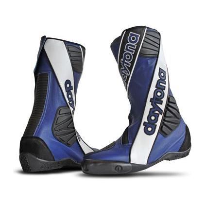 Daytona Security Evo 3 Outer Leather Boots Blue / White / Black - ThrottleChimp