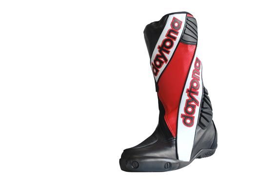 Daytona Security Evo 3 Outer Leather Boots Red / White / Black - ThrottleChimp