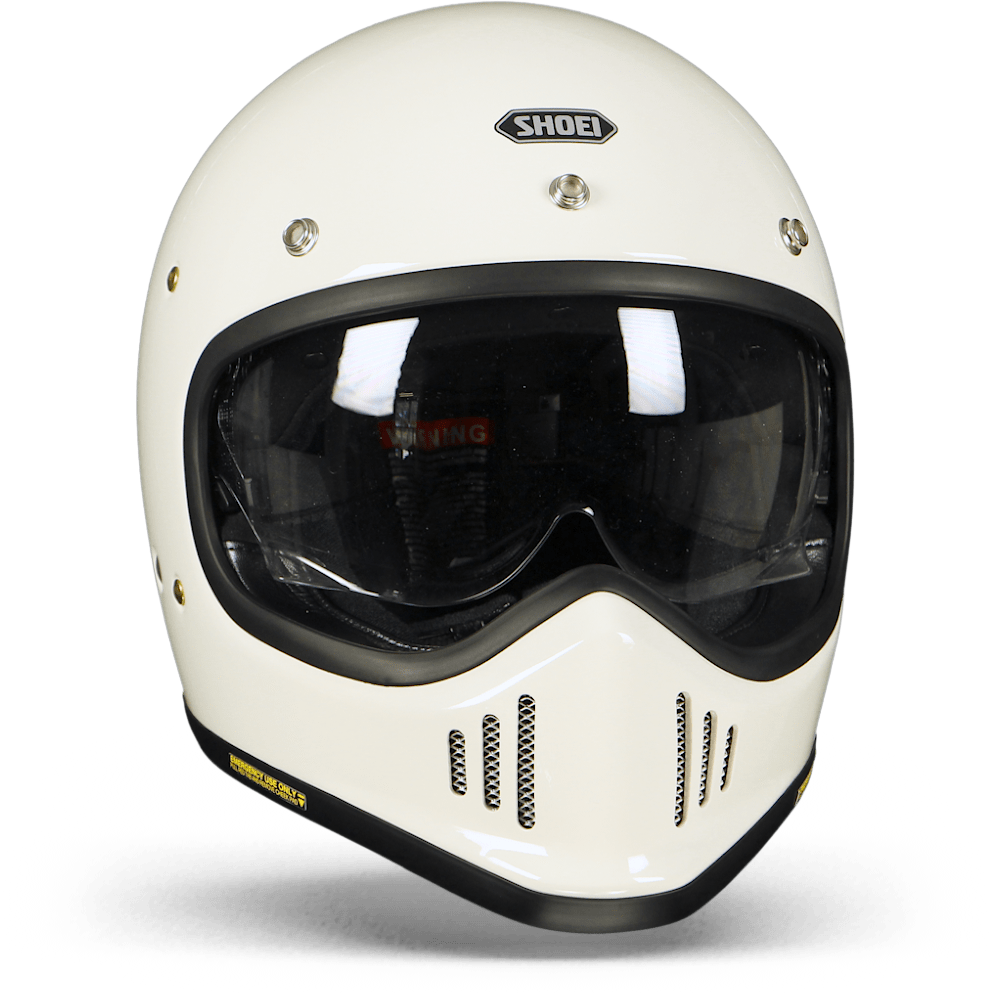 Shoei Ex-Zero Plain Full Face Helmet Off White FREE 1 YEAR Returns, FREE UK Delivery | ThrottleChimp