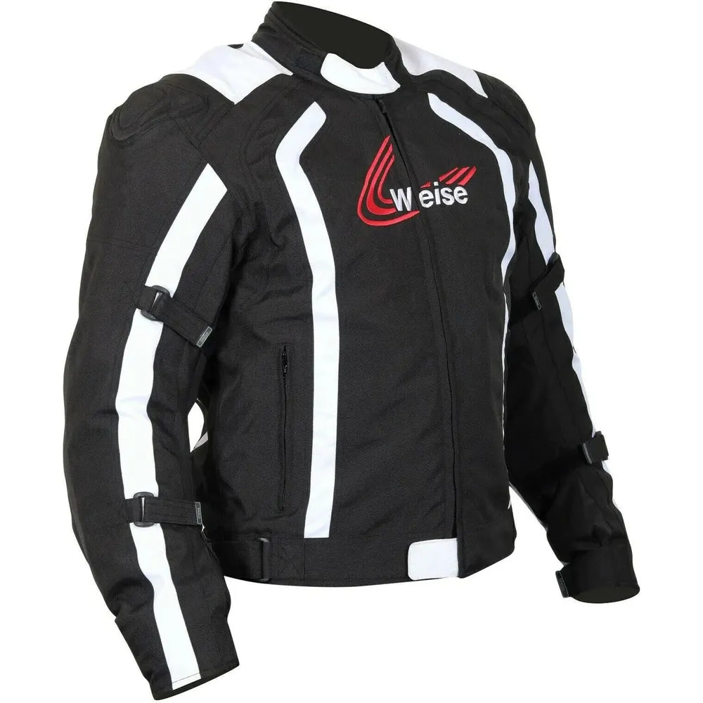 Weise Corsa Textile Jacket Black / White (Image 2) - ThrottleChimp