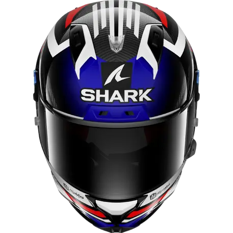 Shark Aeron-GP FIM Full Face Helmet Firstlap Carbon / Blue / Red / White FREE 1 YEAR Returns, FREE UK Delivery | ThrottleChimp