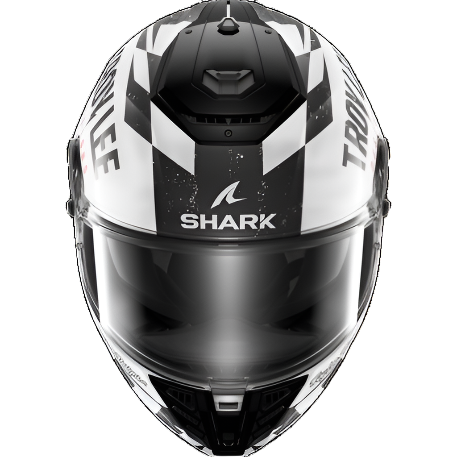 Shark x Troy Lee Designs Spartan RS Full Face Helmet Raceshop White / Black / Red (Image 4) - ThrottleChimp