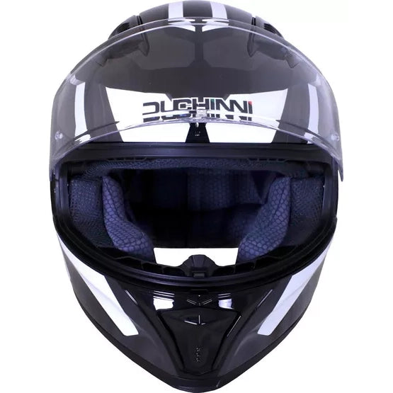 Duchinni D985 Full Face Helmet Black / White (Image 2) - ThrottleChimp