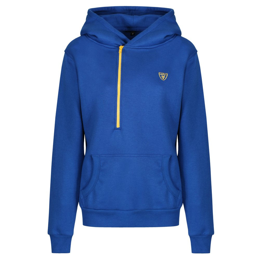 MotoGirl Helmet Ladies Hoodie Blue / Yellow - ThrottleChimp