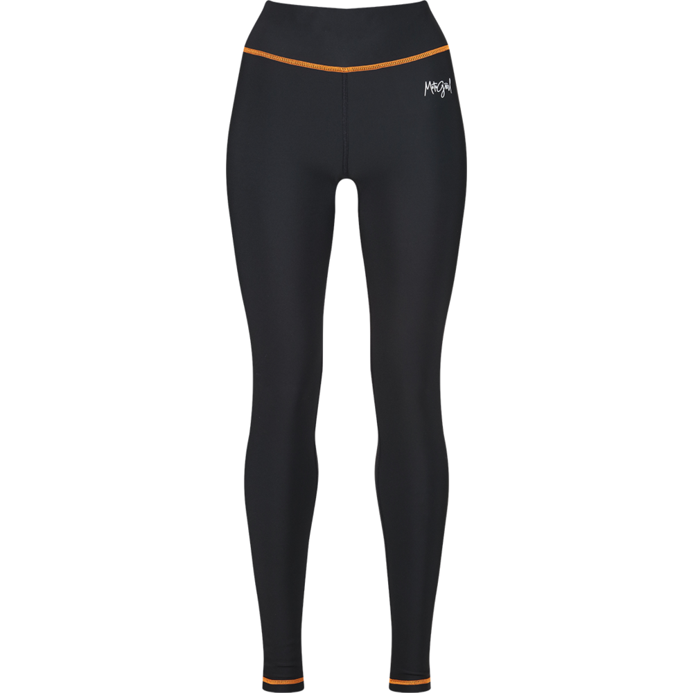 MotoGirl Mid-Layer Ladies Leggings Black / Orange - ThrottleChimp