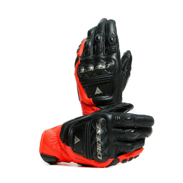 Dainese 4 Stroke 2 Leather Gloves Black / Fluo Red (Image 6) - ThrottleChimp