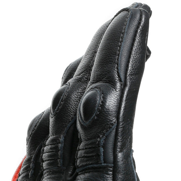 Dainese 4 Stroke 2 Leather Gloves Black / Fluo Red (Image 9) - ThrottleChimp