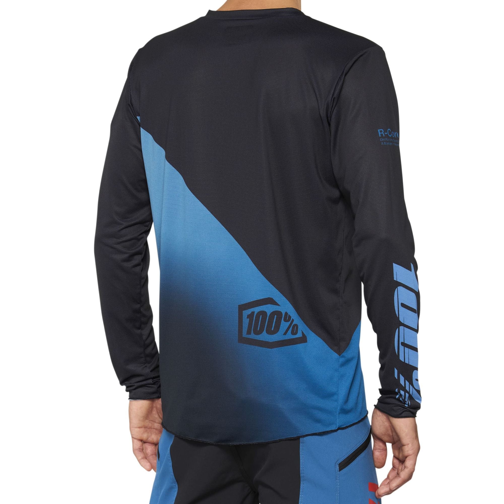 100% R-Core X Long Sleeves Jersey Black / Slate Blue FREE 1 YEAR Returns, FREE UK Delivery | ThrottleChimp