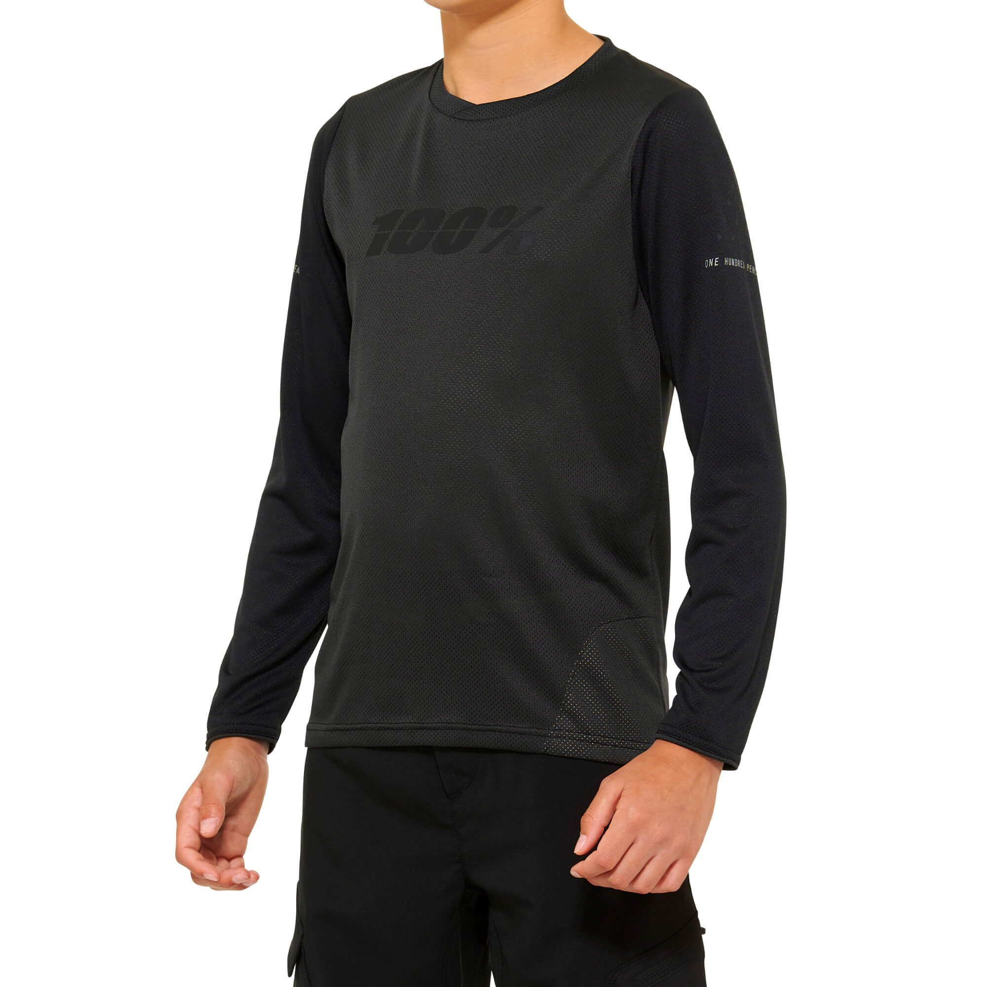 100% Ridecamp Youth Long Sleeves Jersey Black / Charcoal FREE 1 YEAR Returns, FREE UK Delivery | ThrottleChimp