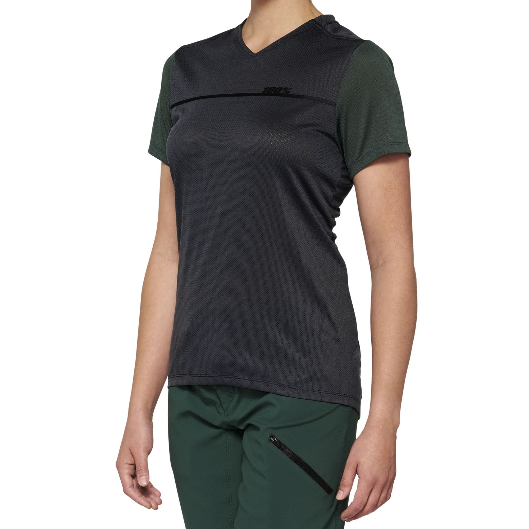 100% Ridecamp Ladies Jersey Charcoal / Forest Green FREE 1 YEAR Returns, FREE UK Delivery | ThrottleChimp